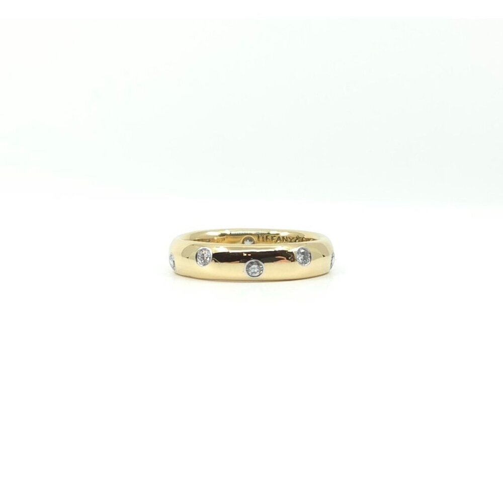 Tiffany & Co Platinum and 18kt Yellow Gold Etoile Diamond Band 4mm Size 5 - Picture 3 of 9